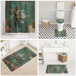 Burkina Faso Thomas Sankara Bathroom Set with Military Stance and Anti-Imperialist Quote Tribute Design - African Pride