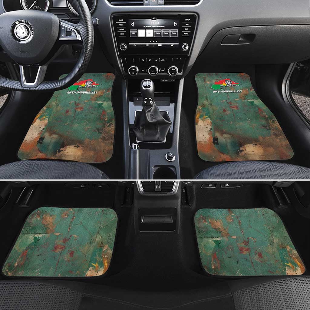 Burkina Faso Thomas Sankara Car Mats with Military Stance and Anti-Imperialist Quote Tribute Design - African Pride