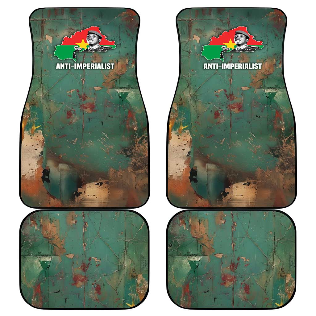 Burkina Faso Thomas Sankara Car Mats with Military Stance and Anti-Imperialist Quote Tribute Design - African Pride