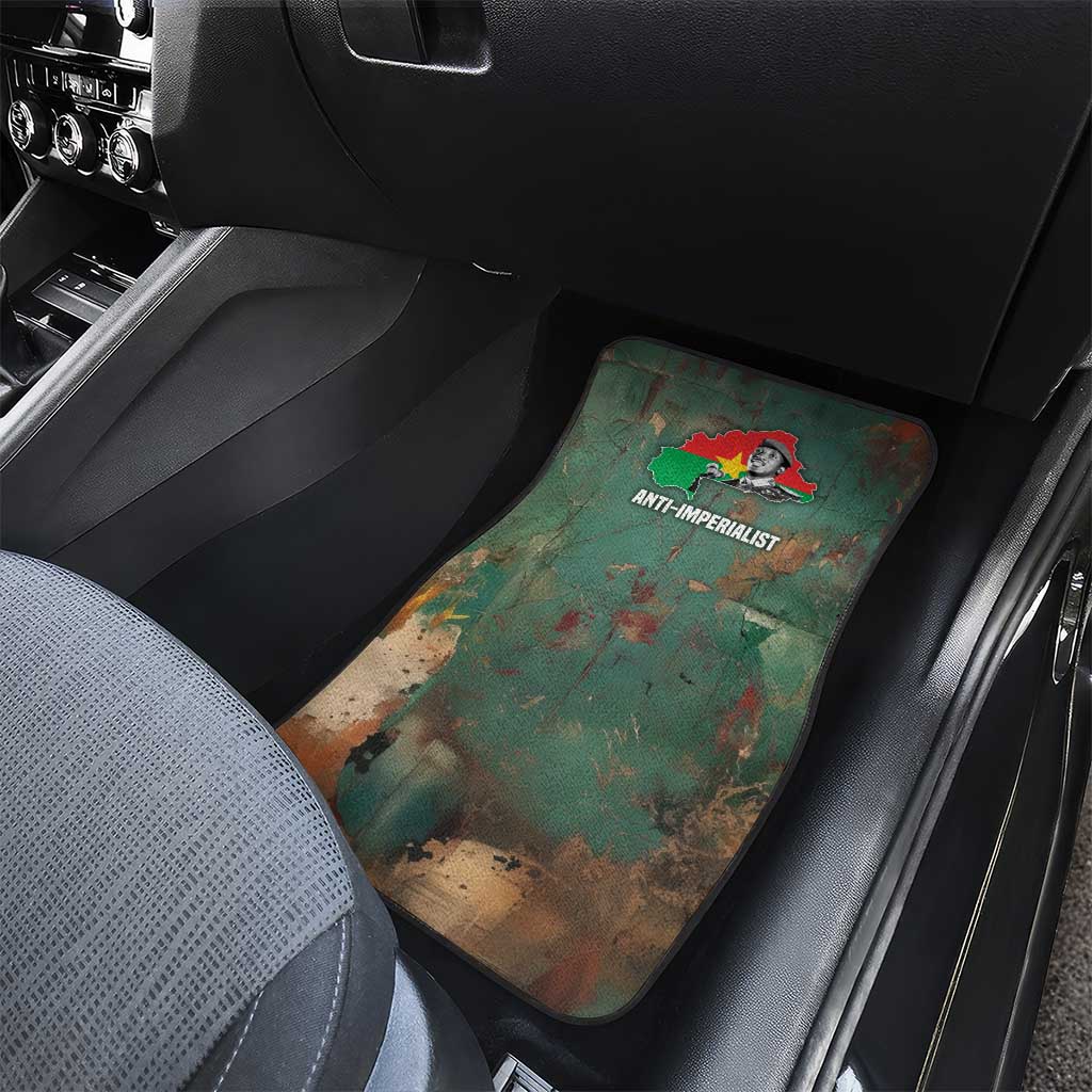 Burkina Faso Thomas Sankara Car Mats with Military Stance and Anti-Imperialist Quote Tribute Design - African Pride