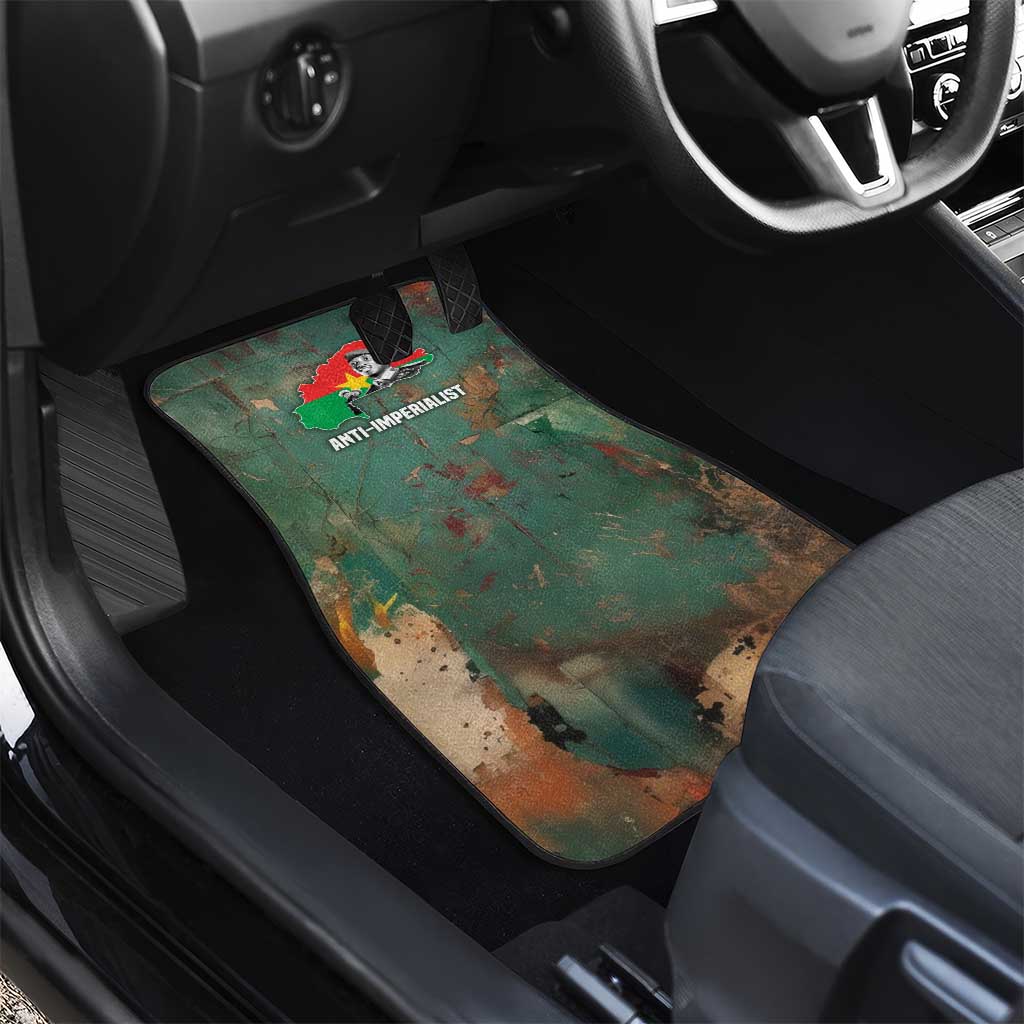 Burkina Faso Thomas Sankara Car Mats with Military Stance and Anti-Imperialist Quote Tribute Design - African Pride