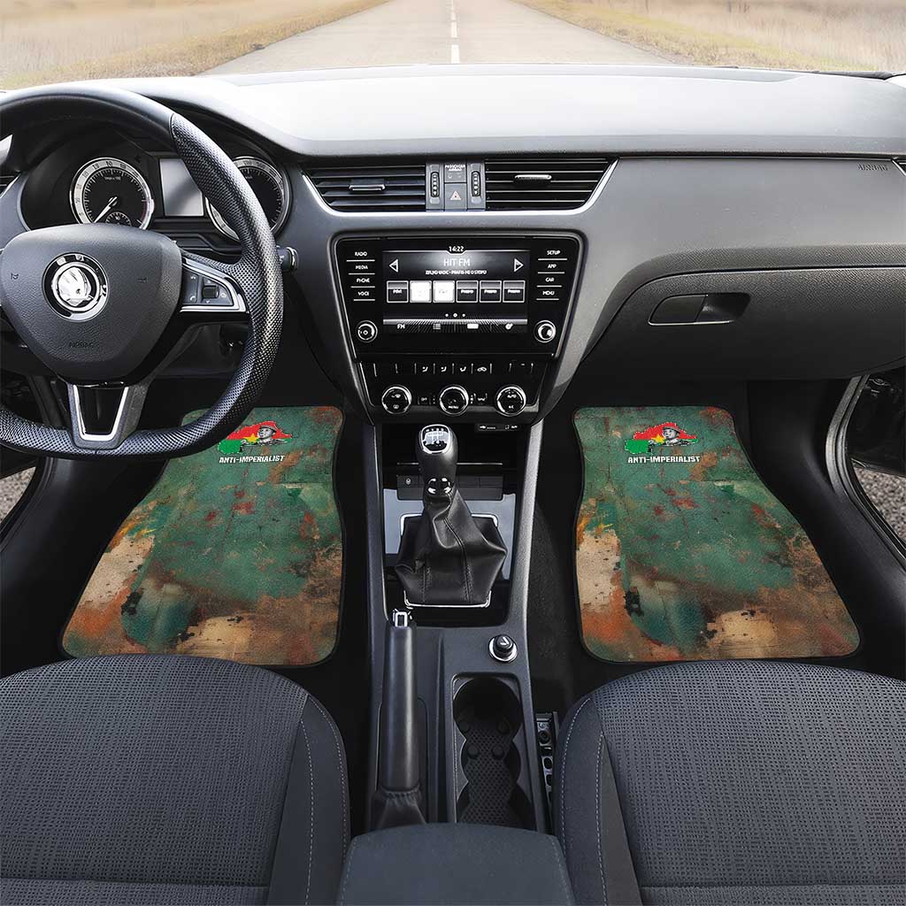 Burkina Faso Thomas Sankara Car Mats with Military Stance and Anti-Imperialist Quote Tribute Design - African Pride