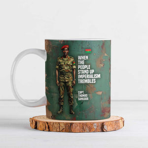 Burkina Faso Thomas Sankara Ceramic Mug with Military Stance and Anti-Imperialist Quote Tribute Design - African Pride