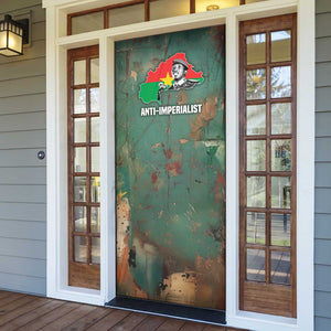 Burkina Faso Thomas Sankara Door Cover with Military Stance and Anti-Imperialist Quote Tribute Design - African Pride