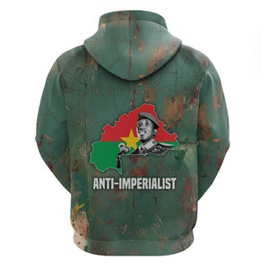 Burkina Faso Thomas Sankara Hoodie with Military Stance and Anti-Imperialist Quote Tribute Design - African Pride