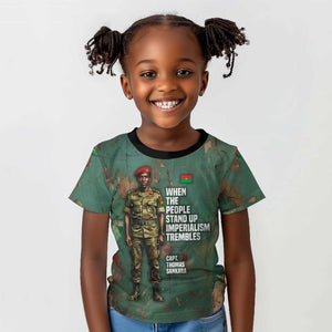 Burkina Faso Thomas Sankara Kid T shirt with Military Stance and Anti-Imperialist Quote Tribute Design - African Pride