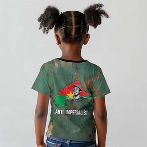 Burkina Faso Thomas Sankara Kid T shirt with Military Stance and Anti-Imperialist Quote Tribute Design - African Pride