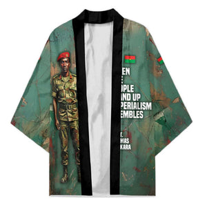 Burkina Faso Thomas Sankara Kimono with Military Stance and Anti-Imperialist Quote Tribute Design - African Pride