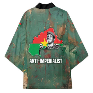 Burkina Faso Thomas Sankara Kimono with Military Stance and Anti-Imperialist Quote Tribute Design - African Pride