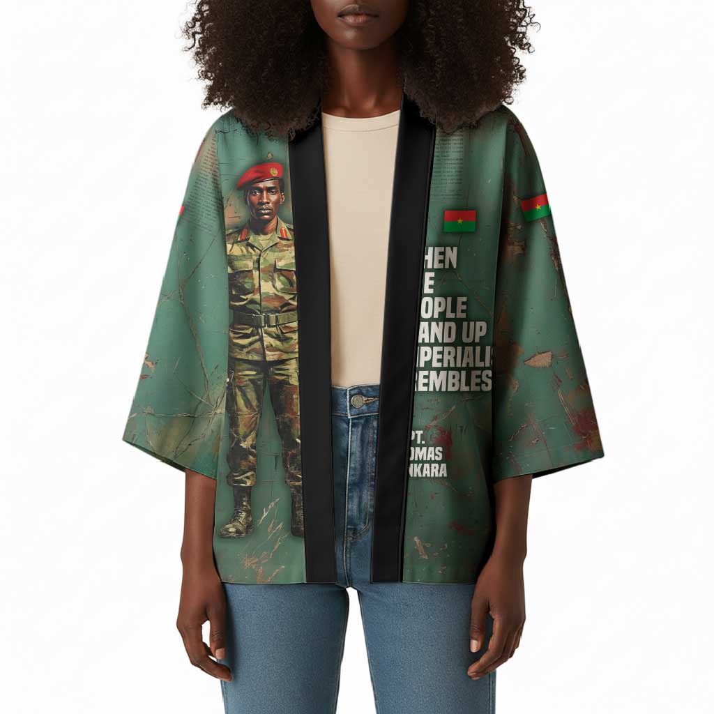 Burkina Faso Thomas Sankara Kimono with Military Stance and Anti-Imperialist Quote Tribute Design - African Pride