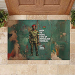 Burkina Faso Thomas Sankara Rubber Doormat with Military Stance and Anti-Imperialist Quote Tribute Design - African Pride