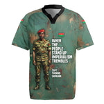 Burkina Faso Thomas Sankara Rugby Jersey with Military Stance and Anti-Imperialist Quote Tribute Design - African Pride