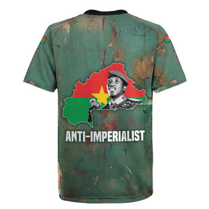 Burkina Faso Thomas Sankara Rugby Jersey with Military Stance and Anti-Imperialist Quote Tribute Design - African Pride