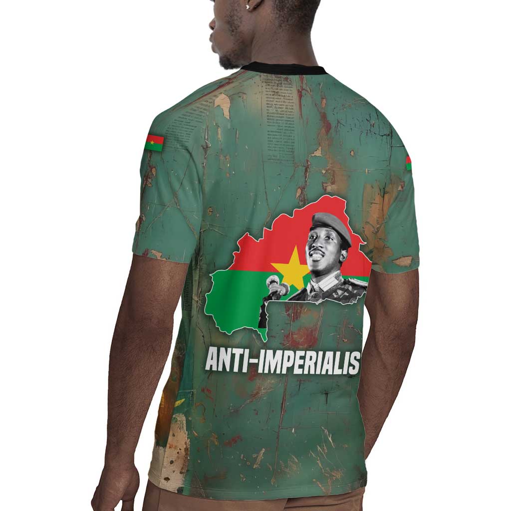 Burkina Faso Thomas Sankara Rugby Jersey with Military Stance and Anti-Imperialist Quote Tribute Design - African Pride
