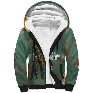 Burkina Faso Thomas Sankara Sherpa Hoodie with Military Stance and Anti-Imperialist Quote Tribute Design - African Pride