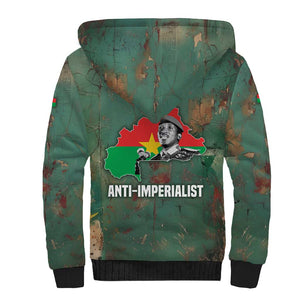 Burkina Faso Thomas Sankara Sherpa Hoodie with Military Stance and Anti-Imperialist Quote Tribute Design - African Pride