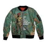 Burkina Faso Thomas Sankara Sleeve Zip Bomber Jacket with Military Stance and Anti-Imperialist Quote Tribute Design - African Pride