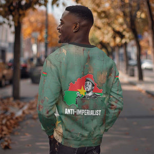 Burkina Faso Thomas Sankara Sweatshirt with Military Stance and Anti-Imperialist Quote Tribute Design - African Pride
