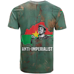 Burkina Faso Thomas Sankara T shirt with Military Stance and Anti-Imperialist Quote Tribute Design - African Pride