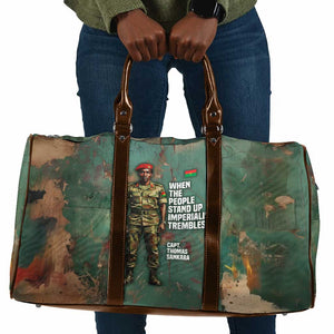 Burkina Faso Thomas Sankara Travel Bag with Military Stance and Anti-Imperialist Quote Tribute Design - African Pride
