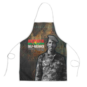 Thomas Sankara Apron Burkina Faso Africa Self-Reliance Message and Military Portrait - African Pride