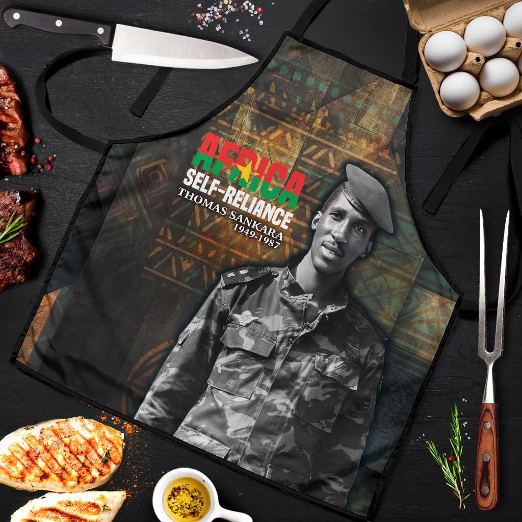 Thomas Sankara Apron Burkina Faso Africa Self-Reliance Message and Military Portrait - African Pride