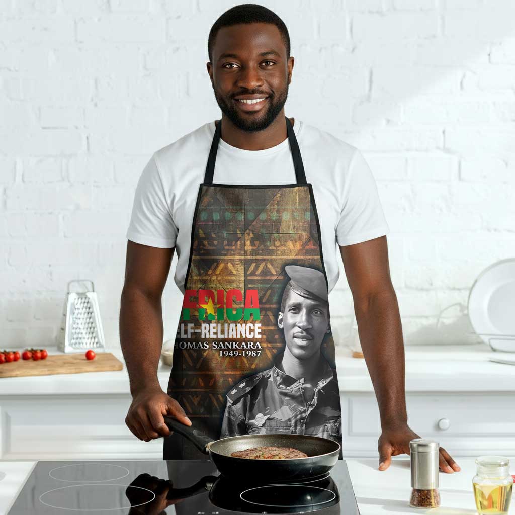 Thomas Sankara Apron Burkina Faso Africa Self-Reliance Message and Military Portrait - African Pride
