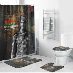 Thomas Sankara Bathroom Set Burkina Faso Africa Self-Reliance Message and Military Portrait - African Pride