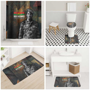 Thomas Sankara Bathroom Set Burkina Faso Africa Self-Reliance Message and Military Portrait - African Pride