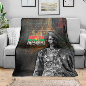 Thomas Sankara Blanket Burkina Faso Africa Self-Reliance Message and Military Portrait - African Pride