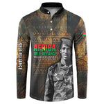 Thomas Sankara Button Sweatshirt Burkina Faso Africa Self-Reliance Message and Military Portrait