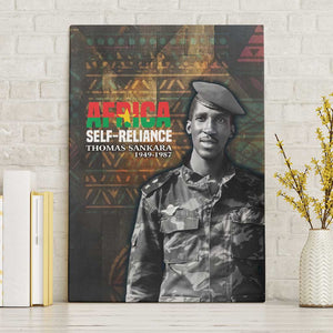 Thomas Sankara Canvas Wall Art Burkina Faso Africa Self-Reliance Message and Military Portrait - African Pride