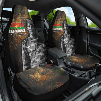 Thomas Sankara Car Seat Cover Burkina Faso Africa Self-Reliance Message and Military Portrait - African Pride