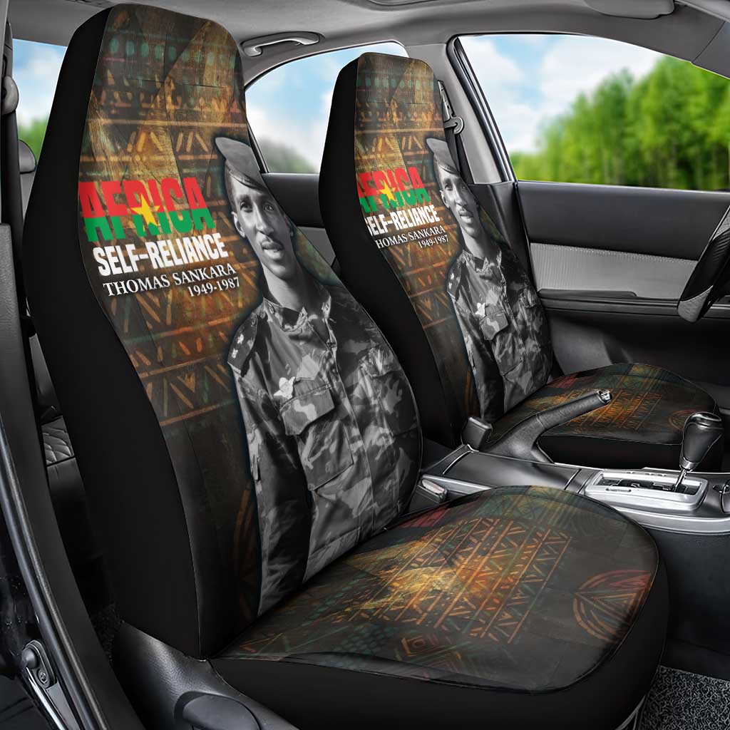 Thomas Sankara Car Seat Cover Burkina Faso Africa Self-Reliance Message and Military Portrait - African Pride