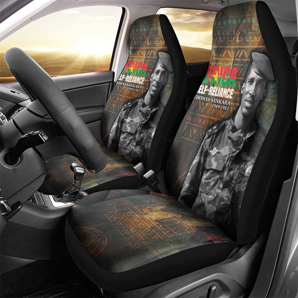 Thomas Sankara Car Seat Cover Burkina Faso Africa Self-Reliance Message and Military Portrait - African Pride
