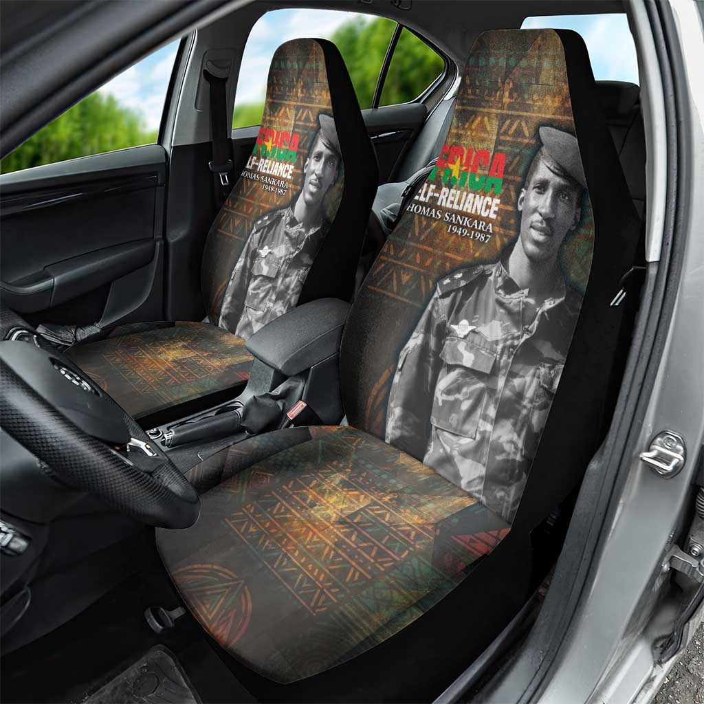 Thomas Sankara Car Seat Cover Burkina Faso Africa Self-Reliance Message and Military Portrait - African Pride