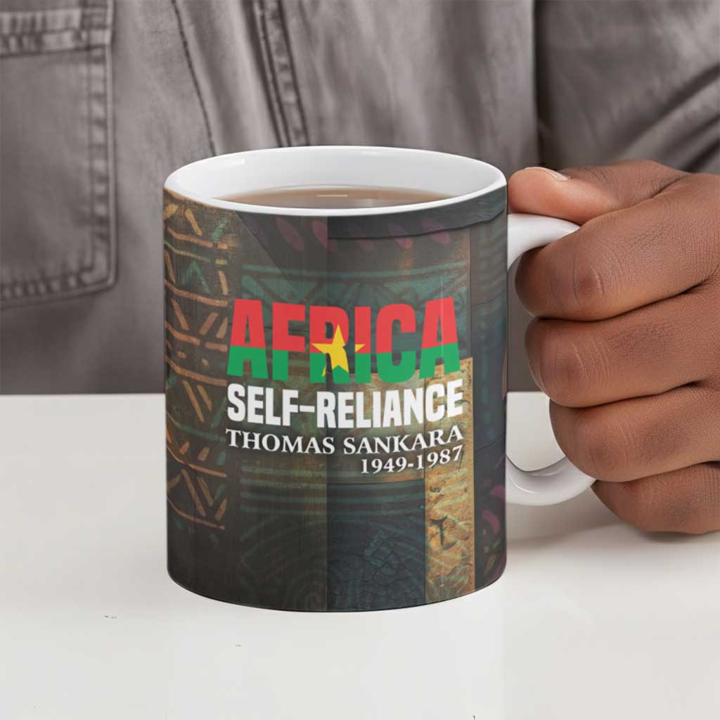 Thomas Sankara Ceramic Mug Burkina Faso Africa Self-Reliance Message and Military Portrait - African Pride