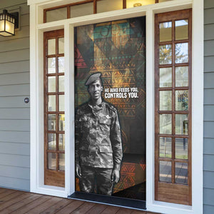 Thomas Sankara Door Cover Burkina Faso Africa Self-Reliance Message and Military Portrait - African Pride