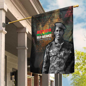 Thomas Sankara Garden Flag Burkina Faso Africa Self-Reliance Message and Military Portrait - African Pride