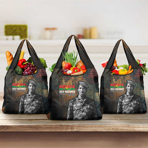 Thomas Sankara Grocery Bag Burkina Faso Africa Self-Reliance Message and Military Portrait - African Pride