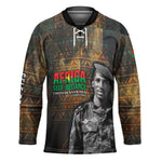 Thomas Sankara Hockey Jersey Burkina Faso Africa Self-Reliance Message and Military Portrait - African Pride