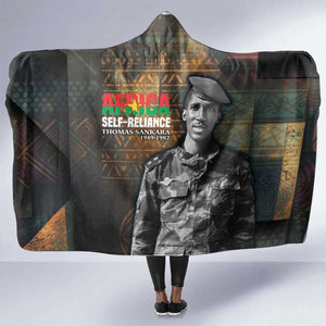 Thomas Sankara Hooded Blanket Burkina Faso Africa Self-Reliance Message and Military Portrait - African Pride
