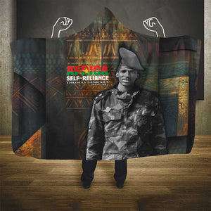 Thomas Sankara Hooded Blanket Burkina Faso Africa Self-Reliance Message and Military Portrait - African Pride