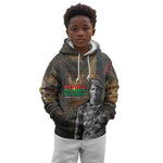 Thomas Sankara Kid Hoodie Burkina Faso Africa Self-Reliance Message and Military Portrait - African Pride