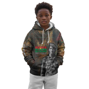 Thomas Sankara Kid Hoodie Burkina Faso Africa Self-Reliance Message and Military Portrait - African Pride