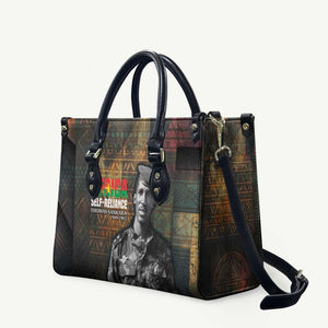 Thomas Sankara Leather Bag Burkina Faso Africa Self-Reliance Message and Military Portrait - African Pride