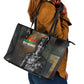 Thomas Sankara Leather Tote Bag Burkina Faso Africa Self-Reliance Message and Military Portrait - African Pride