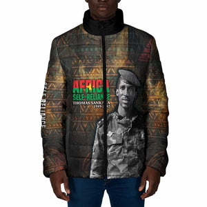 Thomas Sankara Padded Jacket Burkina Faso Africa Self-Reliance Message and Military Portrait - African Pride