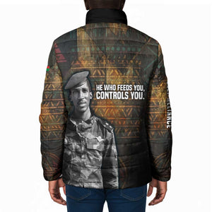 Thomas Sankara Padded Jacket Burkina Faso Africa Self-Reliance Message and Military Portrait - African Pride