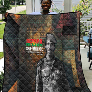 Thomas Sankara Quilt Burkina Faso Africa Self-Reliance Message and Military Portrait - African Pride